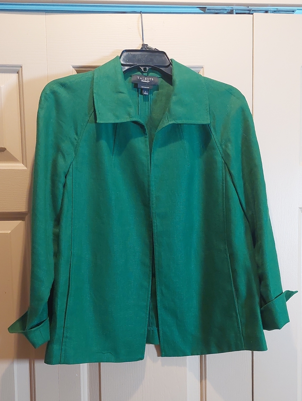Talbots Pure Irish Linen Emerald Green Women's Blazer Jacket